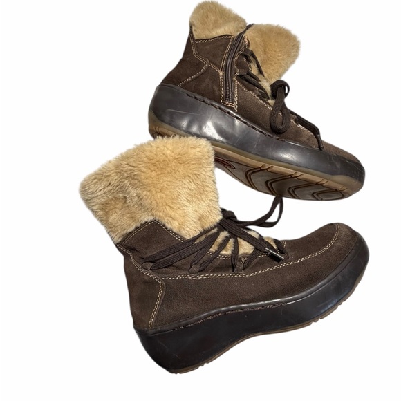 Naturalizer Brown Leather and Faux Fur-Lined Women's Snow Boots Sz 9.5 - Picture 5 of 13